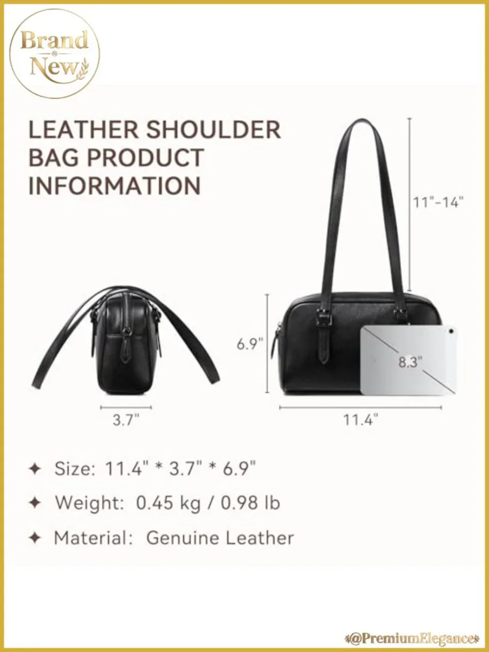 Genuine Leather Tote Bag Vintage Hobo Shoulder Bag Purse Women